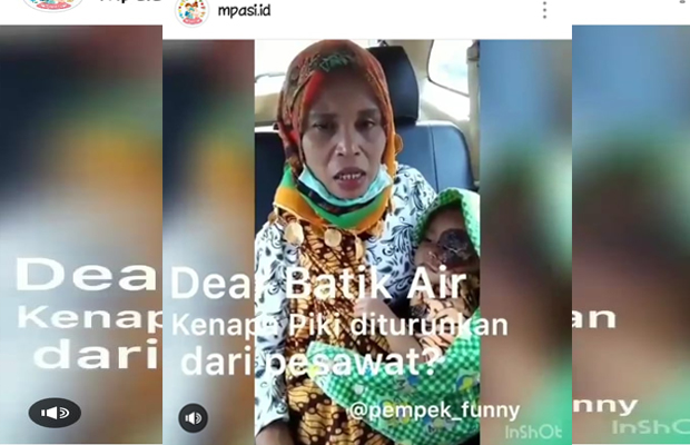 Curhat Murniati Sumila Dewi soal maskapai penerbangan yang diunggah akun IG @pempek_funny.