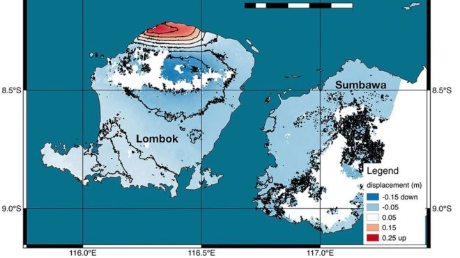 Pemetaan pulau lombok yang dilakukan Nasa.