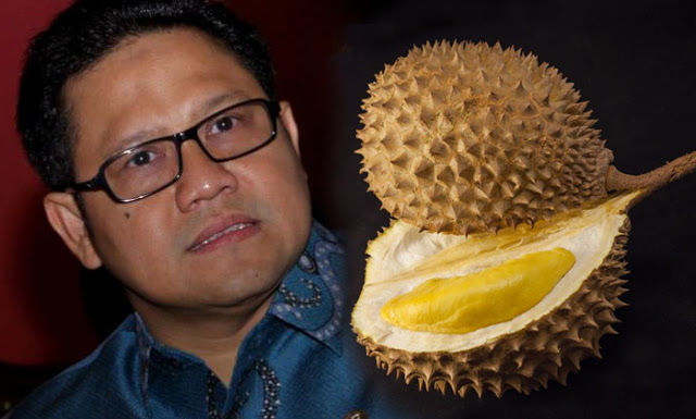 SKANDAL: A Muhaimin Iskandar dan ilustrasi durian yang beredar di dunia maya. (foto: ist)