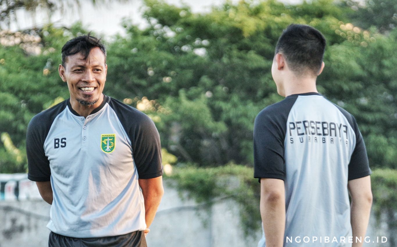 Asisten pelatih Persebaya, Bejo Sugiantoro. (foto: Haris/ngopibareng)