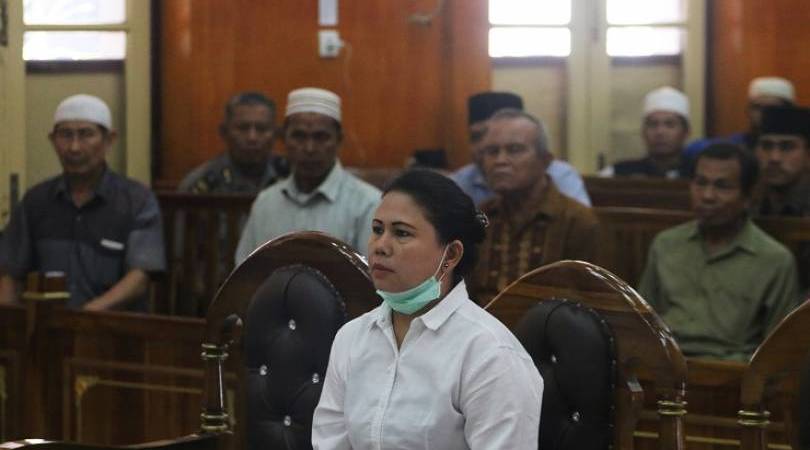 Meiliana menjalani sidang vonis kasus penistaan agama di Pengadilan Negeri (PN) Medan.