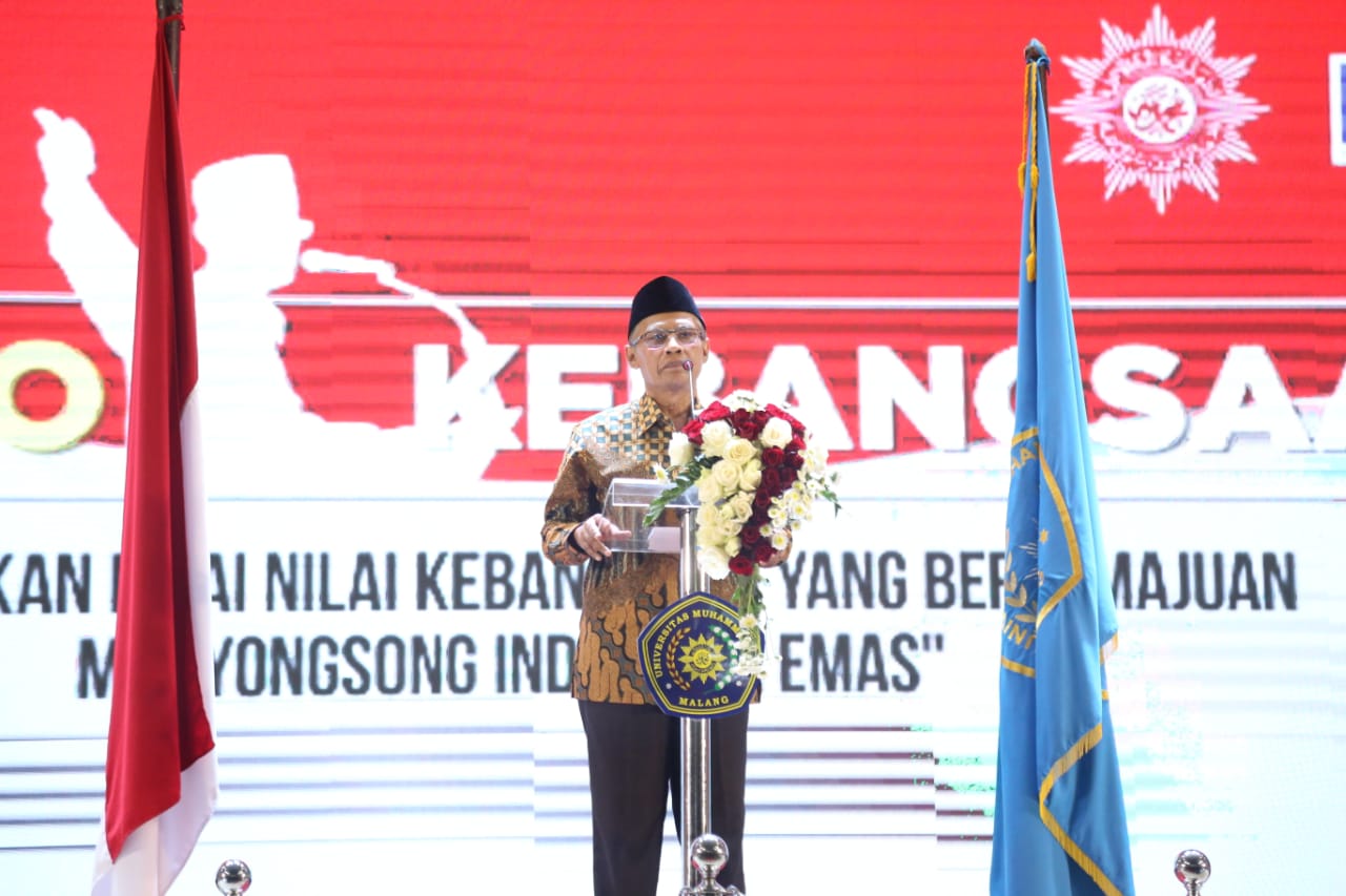 POLITIK DAMAI: Ketua Umum Pimpinan Pusat Muhammadiyah, Haedar Nashir, (foto: md for ngopibareng.id) 