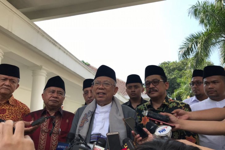 Ketua Majelis Ulama Indonesia (MUI) Ma'ruf Amin di Istana Wakil Presiden Jakarta, Jumat 31 Agustus 2018. (Foto: Antara/Fransiska Ninditya)