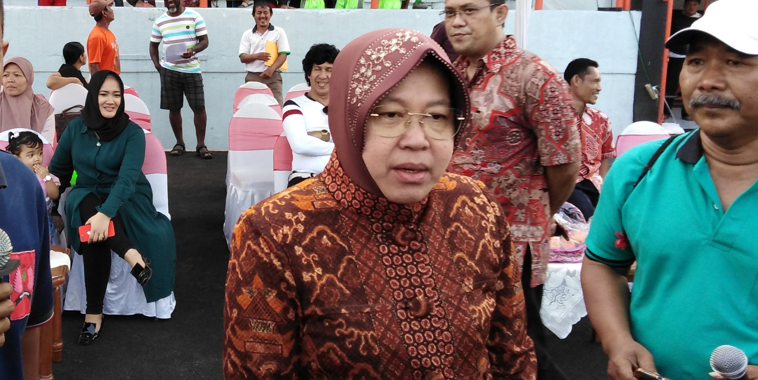 Risma, saat dijumpai di  di Gelora 10 Nopember, Tambaksari Surabaya, Jumat, 31 Agustus 2018. (foto: farid/ngopibareng.id) 