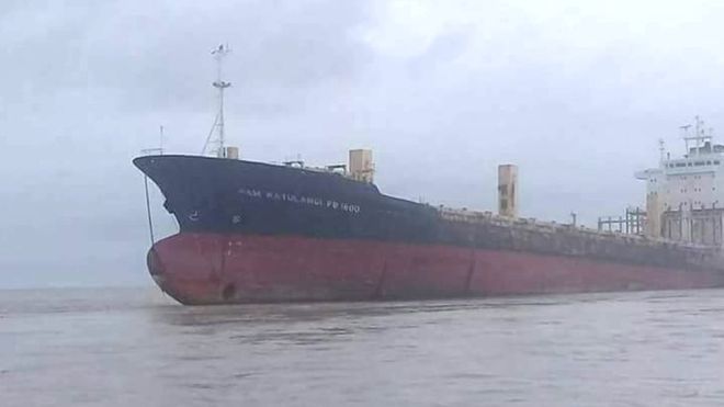 Kapal Sam Ratulangi tanpa awak terdampar di Myanmar. Foto : Istimewa