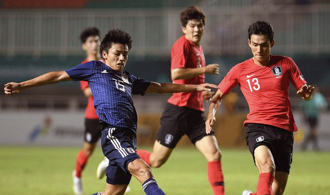 Korsel tundukkan Jepang 2-1 pada final sepak bola Asian Games, Sabtu, 1 September 2018. (Foto: Tirto)