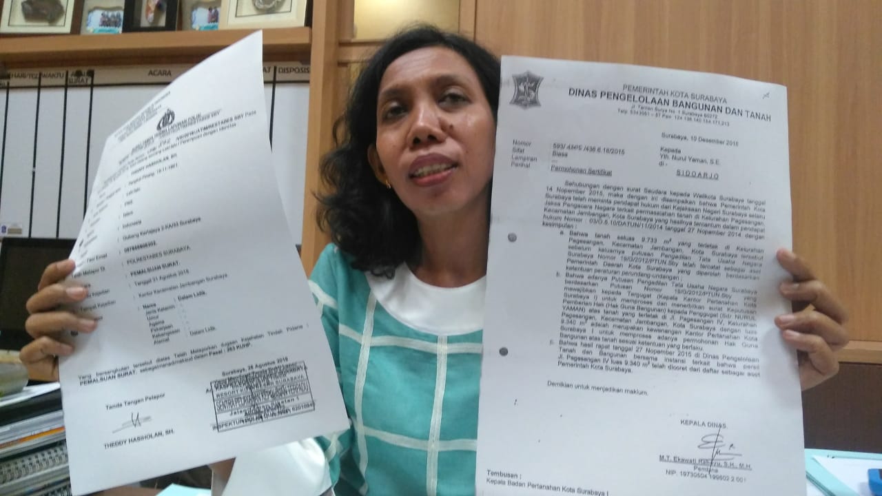 Kepala Dinas Pengolahan Bangunan dan Tanah (DPBT) Surabaya, Maria Theresia Ekawati. 