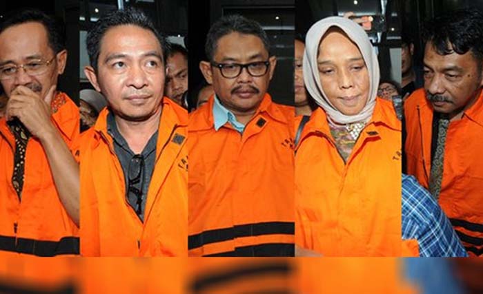 Sebagian dari 22 anggota DPRD Kota Malang yang dijadikan tersangka oleh KPK. (Foto:Dok.Merdeka)