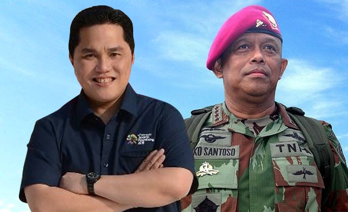 Erick Thohir dan Jenderal (Purn) Djoko Santoso. Ilustrasi Foto : Zanwar/ngopibareng.id