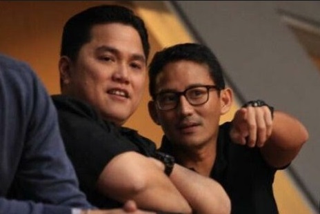 Erick Thohir dan Sandiaga Uno bersahabat sejak duduk di bangku kuliah. Keduanya sama-sama hobi main basket.