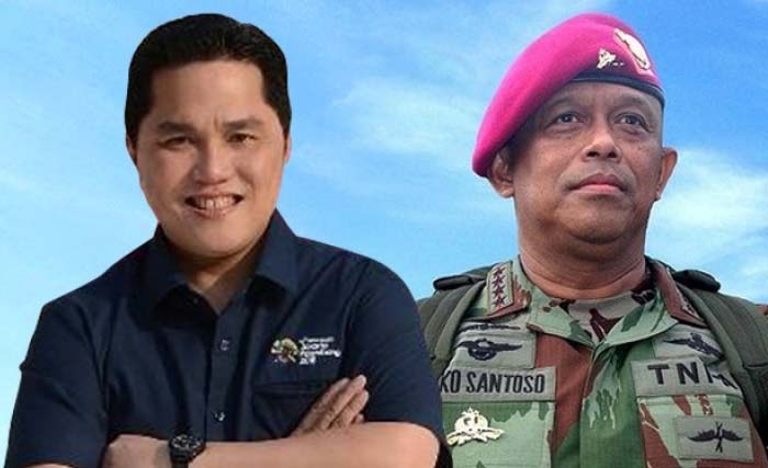 Erick Thohir dan Jenderal (Purn) Djoko Santoso. Ilustrasi Foto : Zanwar/ngopibareng.id