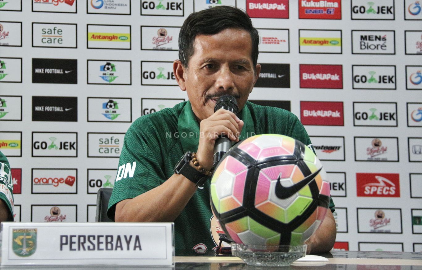 Pelatih Persebaya, Djajang Nurjaman. (Foto: Haris/ngopibareng.id)