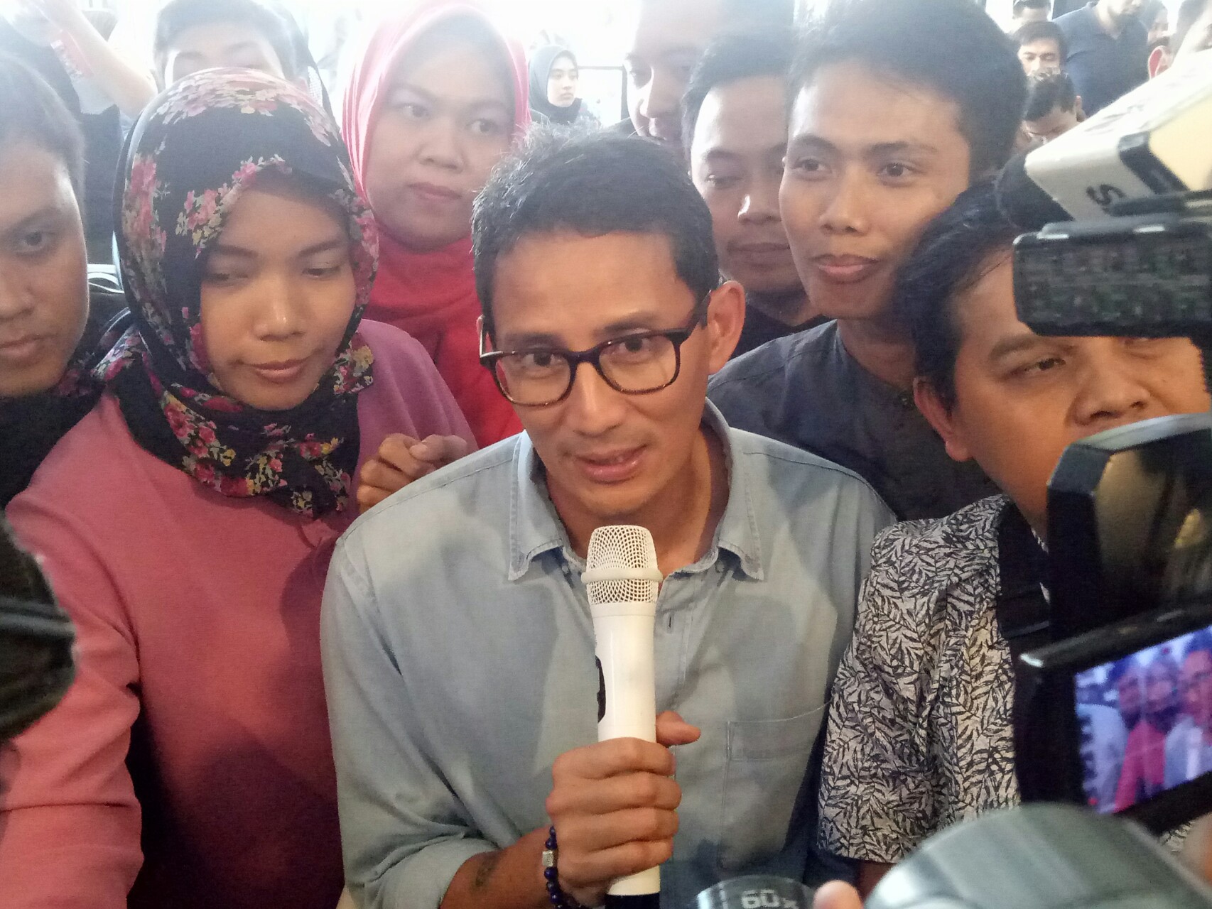 Sandiaga Uno saat berkunjung ke Malang, Rabu 12 September 2018. (Foto: Umar/ngpopibareng.id)