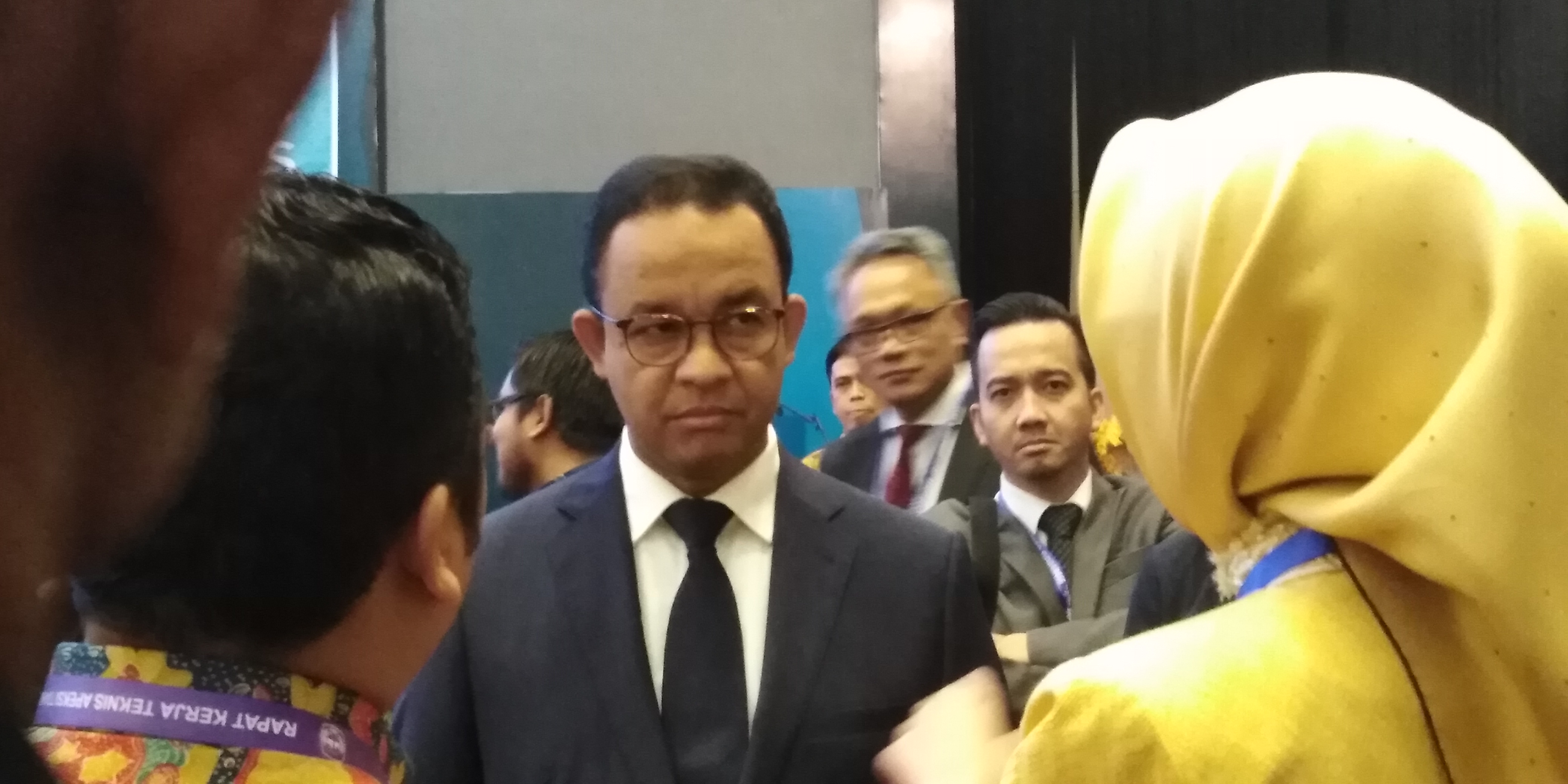 Gubernur DKI jakarta, Anies Baswedan saat hadir di UCLG Aspac, Surabaya, Kamis, 13 September 2018. (Foto: Farid/ngopibareng.id) 