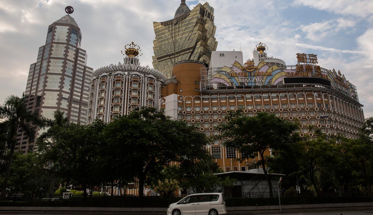 Suasana sepi di kawasan kasino di Macau akibat Topan Mangkhut. Foto: AFP.