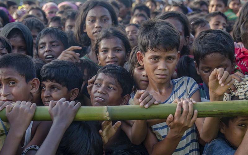 Anak-anak pengungsi Rohingya yang terancam pembunuhan massal oleh militer Myanmar. (Foto: AFP)