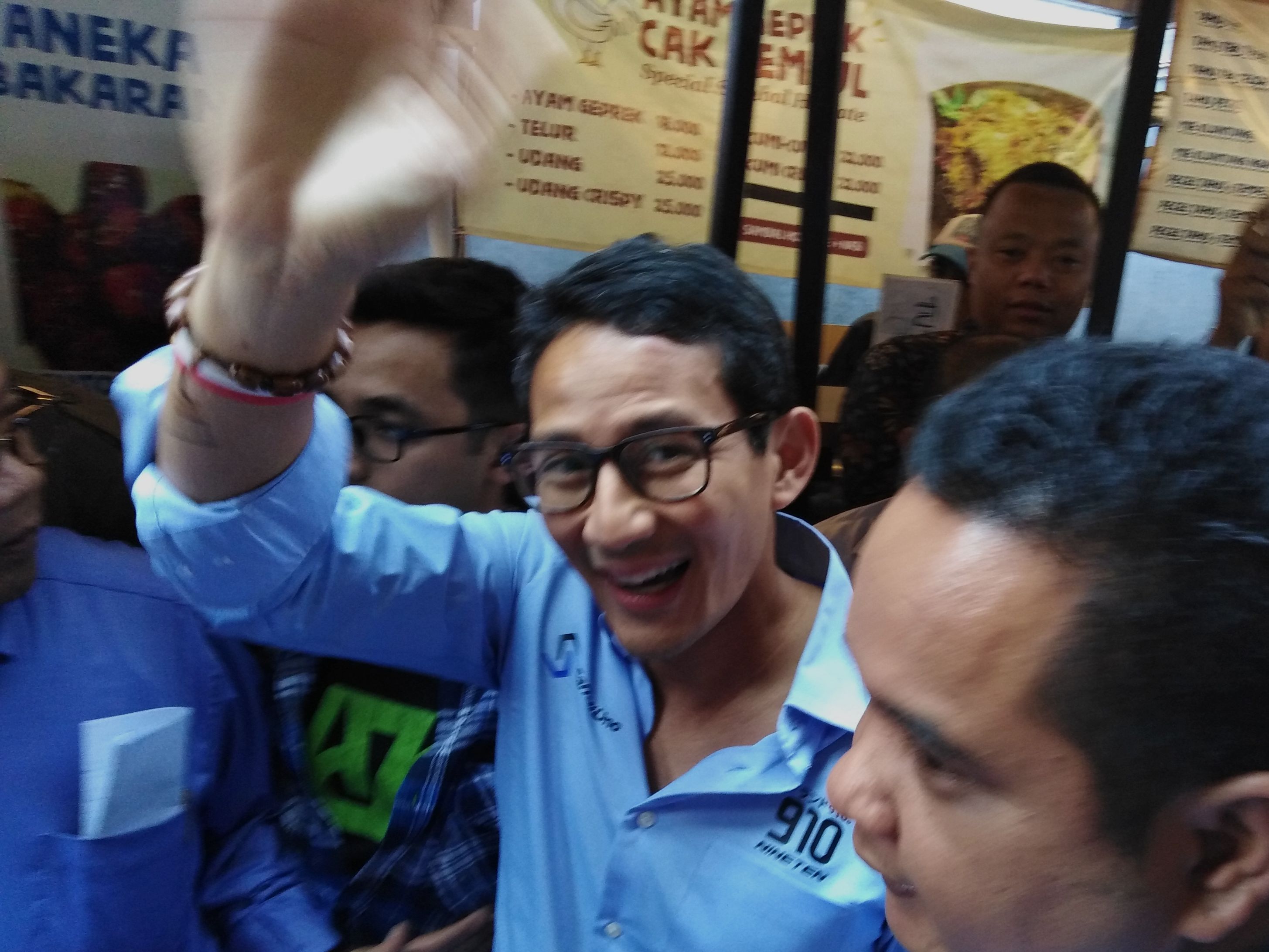 Calon Wakil Presiden Sandiaga Uno saat berada di Surabaya, Kamis, 27 September 2018. (foto: farid/ngopibareng.id) 