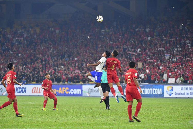 Timnas Indonesia U-16 berhasil menahan imbang Timnas India dalam laga pamungkas Piala AFC di stadion Bukit Jalil, Malaysia, Kamis 27 September 2018. (Foto: AFC)