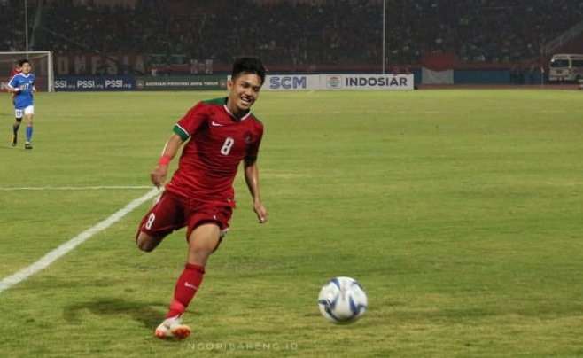 Pemain Tiamnas Indonesia U19, Witan Sulaiman. (foto: Haris/ngopibareng)
