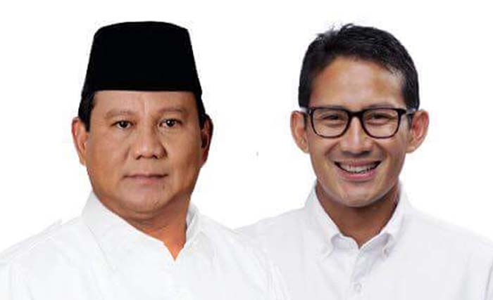 Pasangan Calon Presiden dan Calon Wakil Presiden RI nomor urut 2, Prabowo Subianto-Sandiaga Salahuddin Uno. (Foto: Antara)