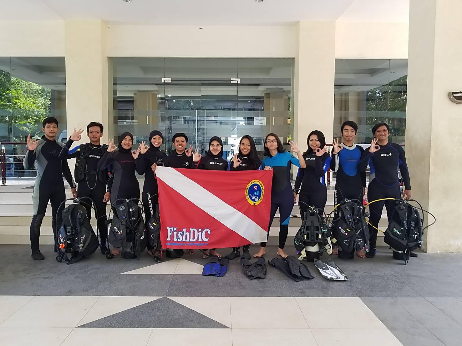 Tim Fishery Diving Club (FISHDIC) Fakultas Perikanan dan Ilmu Kelautan (FPIK) Universitas Brawijaya (UB) . (Foto: Humas UB)