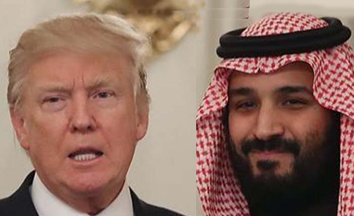 Putra Mahkota Saudi Mohammed bin Salman (kanan) dan  Presiden AS  Donald Trump . (Foto: AFP)
