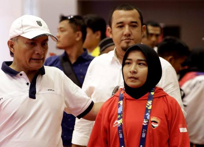 Atlet blind judo Indonesia Miftahul Jannah di Asian Para Games 2018. (Foto: Antara)