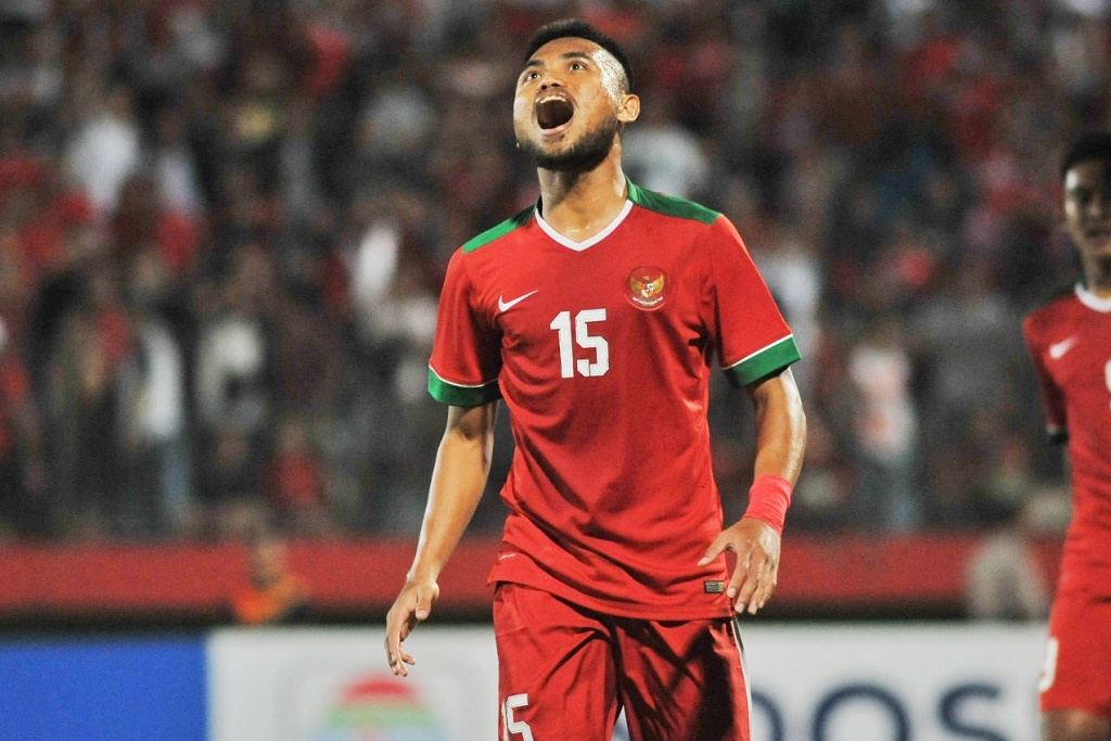 Ekspreasi kecewa Saddil Ramdani gagal cetak gol. (pssi.org)