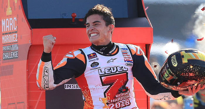 Marc Marquez meraih titel juara kelimanya di MotoGP. (twitter@marcmarquez93) 