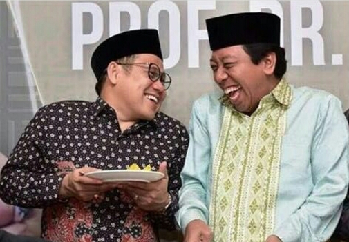 (Kiri) Ketum PKB Muhaimin Iskandar dan Ketum PPP Romahurmuziy. Foto: asmanu/ngopibareng.id