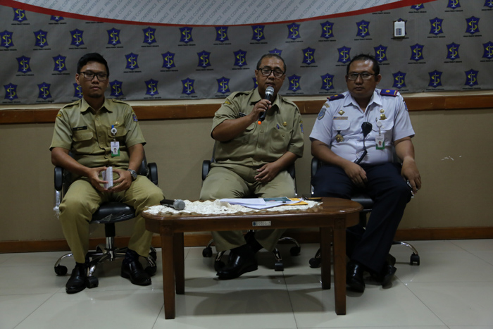 Arief saat menggelar jumpa pers di Kantor Humas Pemkot Surabaya, Selasa, 23 Oktober 2018.