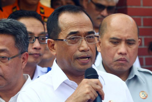 Menteri Perhubungan, Budi Karya Sumadi, saat memberikan keterangan pers terkait jatuhnya pesawat Lion Air JT 610. (Foto: Antara)