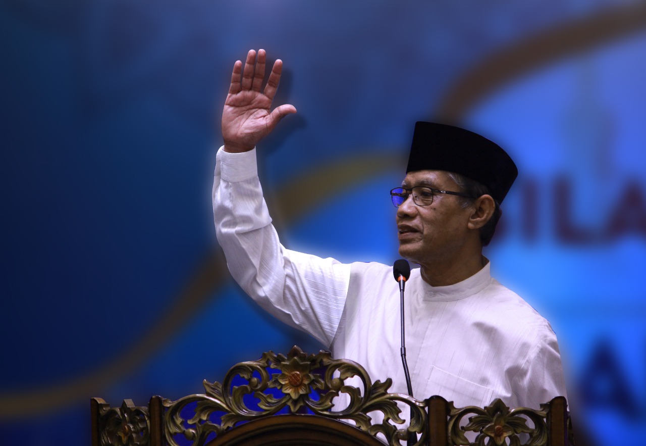 SIKAP: Ketua Umum PP Muhammadiyah Haedar Nashir. (foto: md for ngopibareng.id)