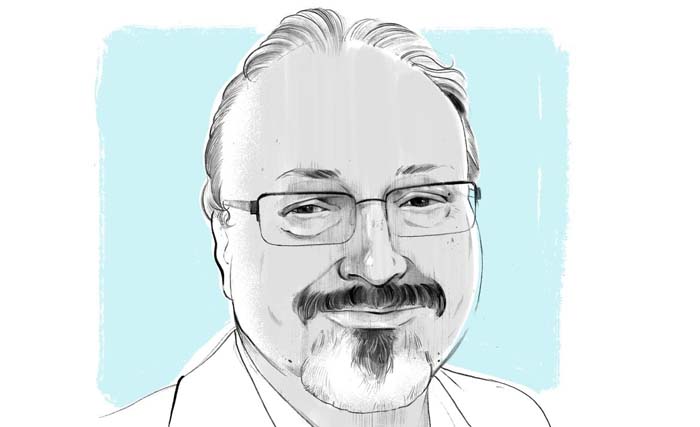 Jamal Khashoggi, ilustrasi Alex Fine untuk  The Washington Post