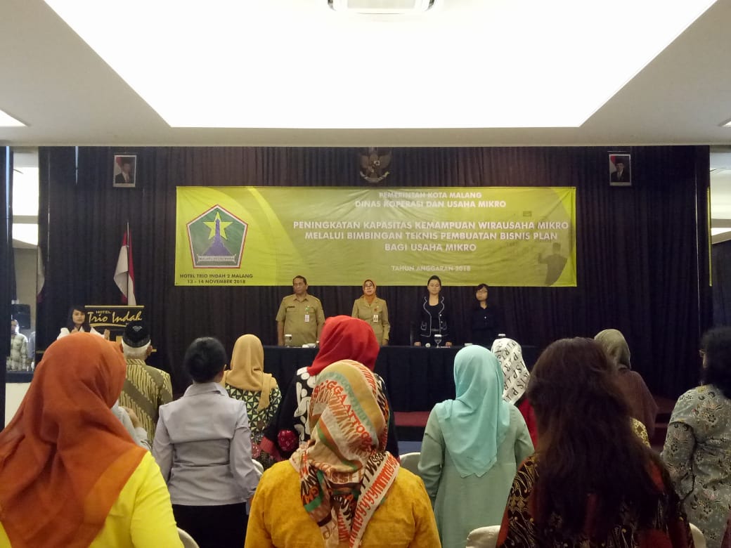 Bimtek Pembuatan Bisnis Plan Bagi Usaha Mikro di Malang, Selasa 13 November 2018.