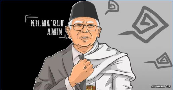 Illustrasi. Kyai Ma'ruf Amin bermetamorfosa (berubah bentuk) dari seorang ulama menjadi seorang politisi sejati.