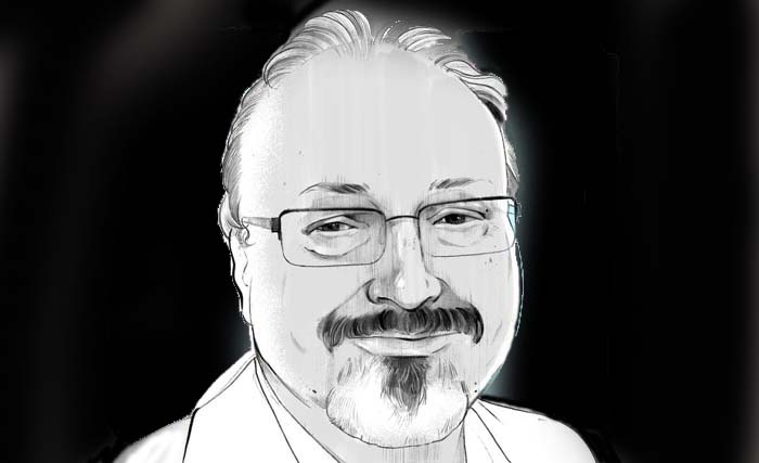 Jamal Khashoggi, ilustrasi Alex Fine untuk The Washington Post