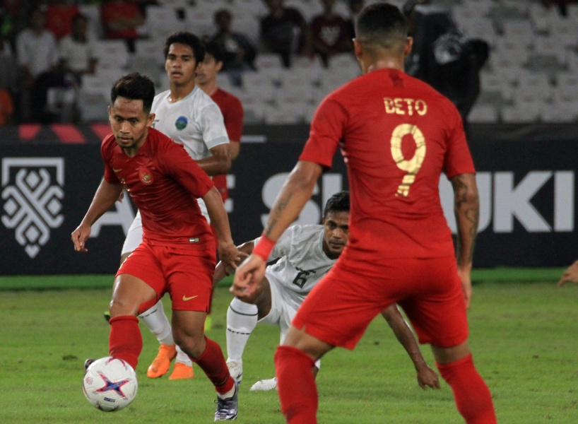 Aksi Andik Vermansah saat Timnas Indonesia kalahkan Timor Leste di Matchday 2 Grup B Piala AFF 2018. (Foto: pssi.org)