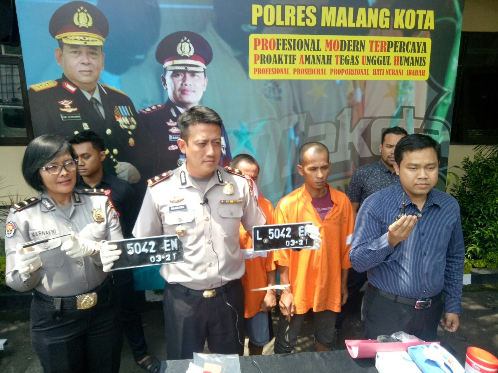 Gelar perkara kasus pencuriam motor di Polres Malang Kota.