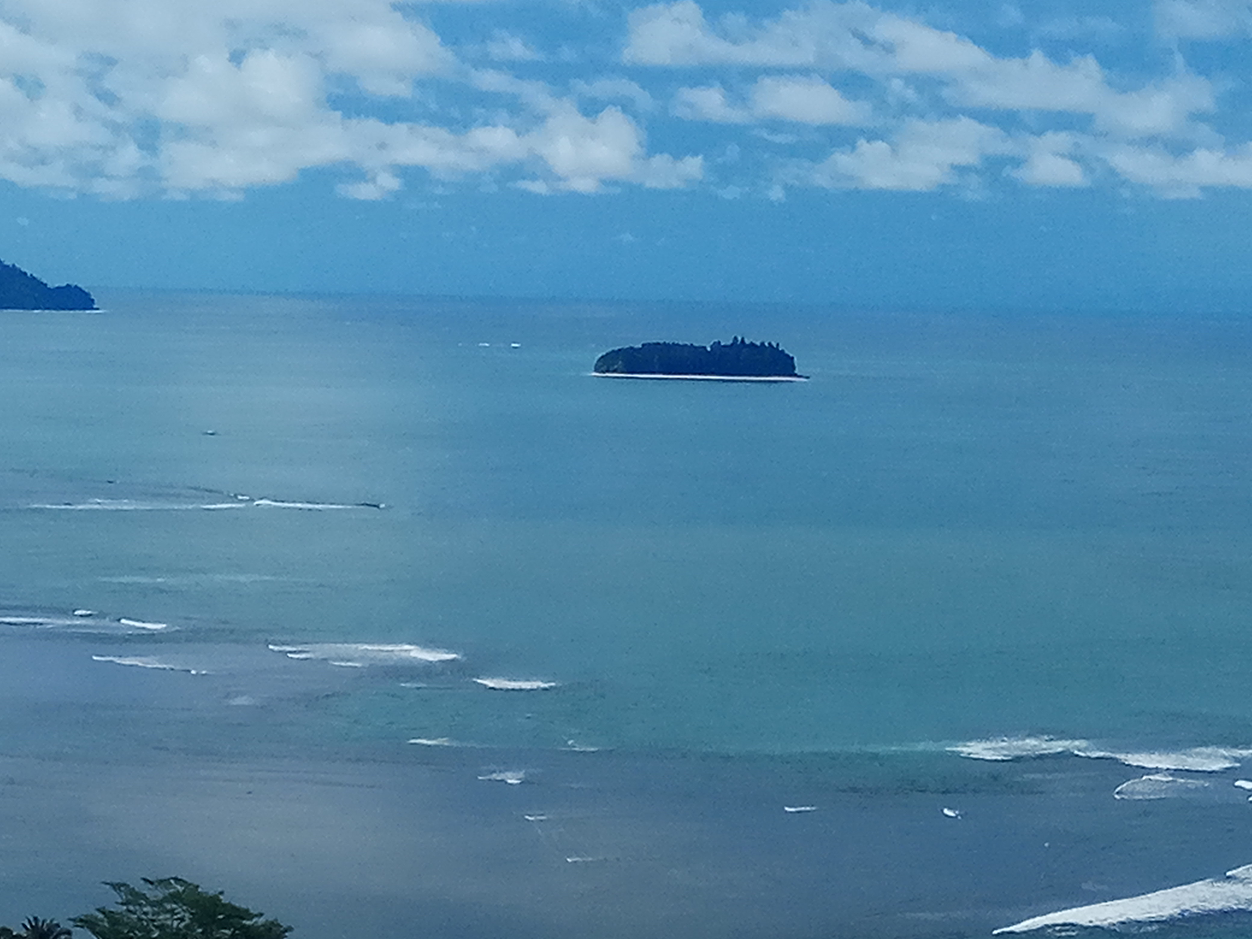 Pulau Um jika dilihat dari puncak Bukit Malaumkarta, Distrik Makbon, Kabupaten Sorong. (Foto: Amir/ngopibareng.id)