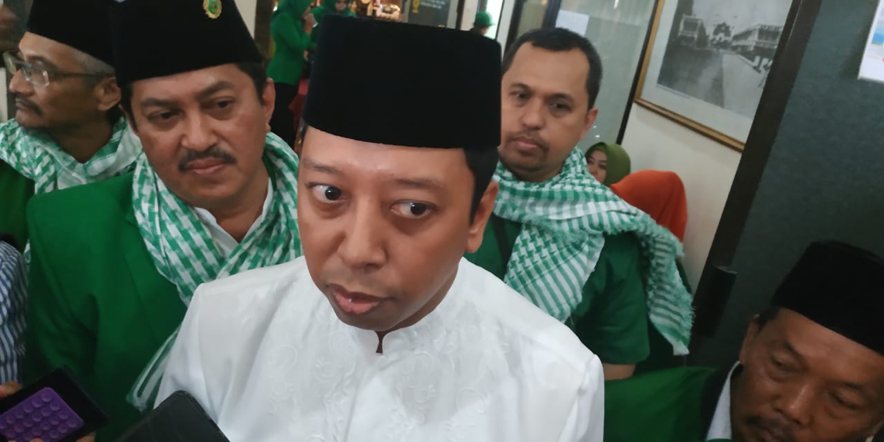 PESAN: Ketua Umum DPP Partai Persatuan Pembangunan (PPP), Muhammad Romahurmuziy di Malang.