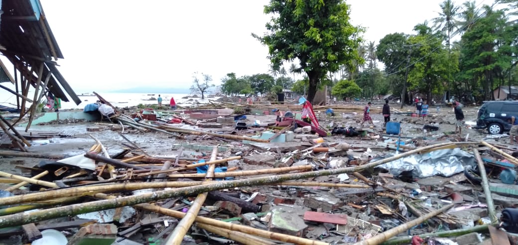 Dampak Tsunami yang menerjang Selat Sunda. Foto: BNPB