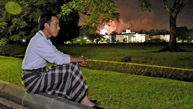 Presiden Jokowi saat menikmati pergantian tahun di Istana Bogor pada tahun 2017. Foto: biro pers istana