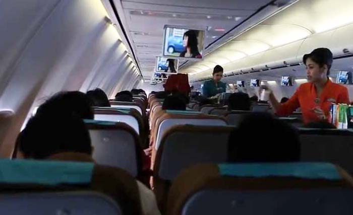 Kabin pesawat Garuda, akan dilengkapi WIFI gratis. (Foto:Dok.Ngobar)