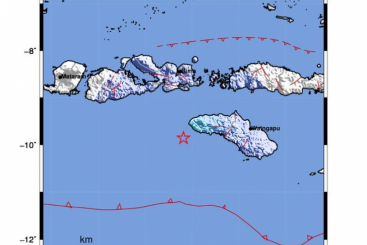 Ilustrasi gempa bumi mengguncang Kabupaten Sumba Barat Daya, Nusa Tenggara Timur (NTT) (Foto: akun @infoBMKG))