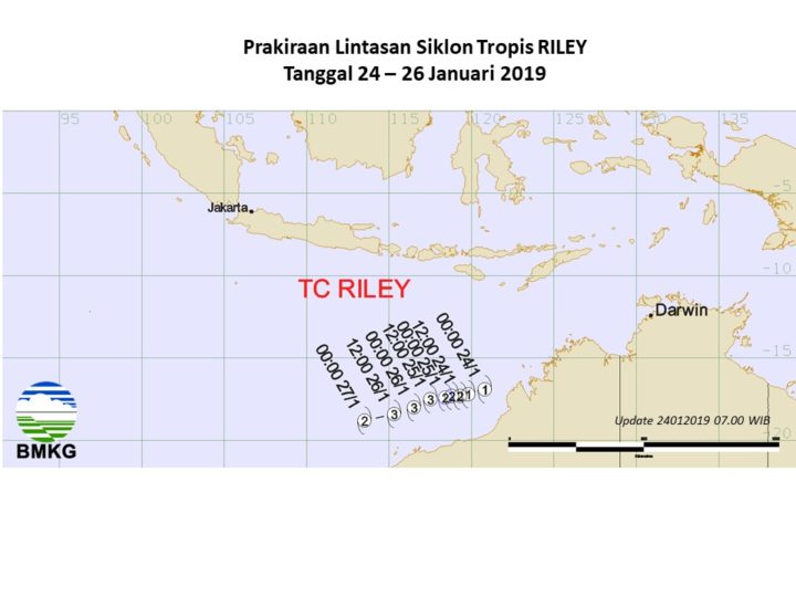 Peta Siklon Tropis Riley. (Foto: BMKG)