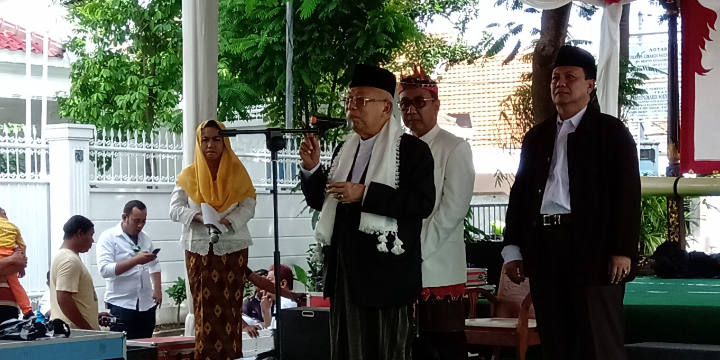 KH Ma'ruf Amin saat bersafari di Surabaya, Kamis 24 Januari 2019. (Foto: Farid/ngopibareng.id) 