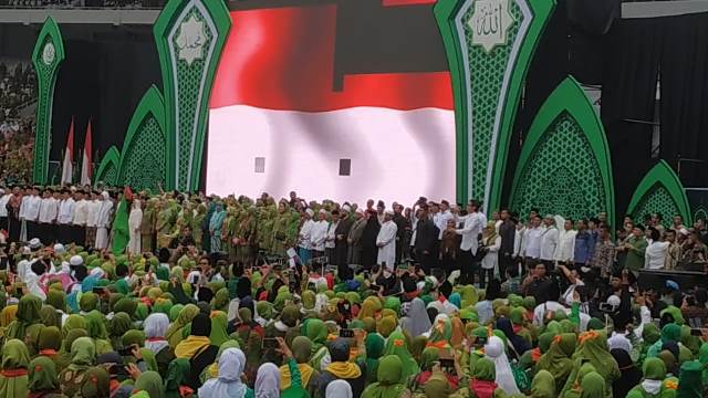 Puncak Harlah ke-73 Muslimat Nahdlatul Ulama (NU) yang memadani Stadion Utama Gelora Bung Karno, Minggu 27 Januari 2019 pagi. (Foto: ngopibareng.id)