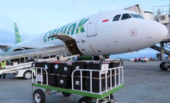 Bagasi maskapai penerbangan Ciitilink di Bandara Juanda. (Foto:Antara)