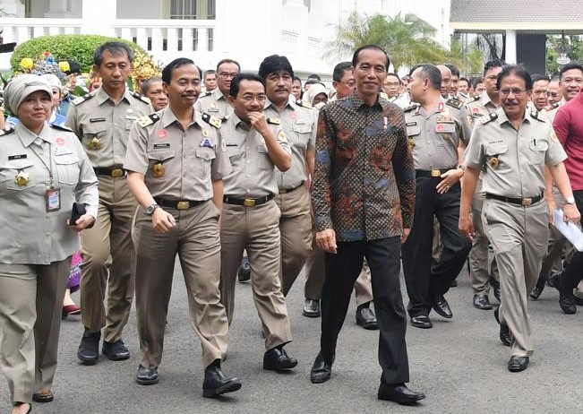 Presiden Jokowi saat menghadiri Rapat Kerja Nasional Kementerian Agraria dan Tata Ruang/BPN di Istana Negara, Rabu, 6 Februari 2019. (Foto: Biro Pers Setpres)